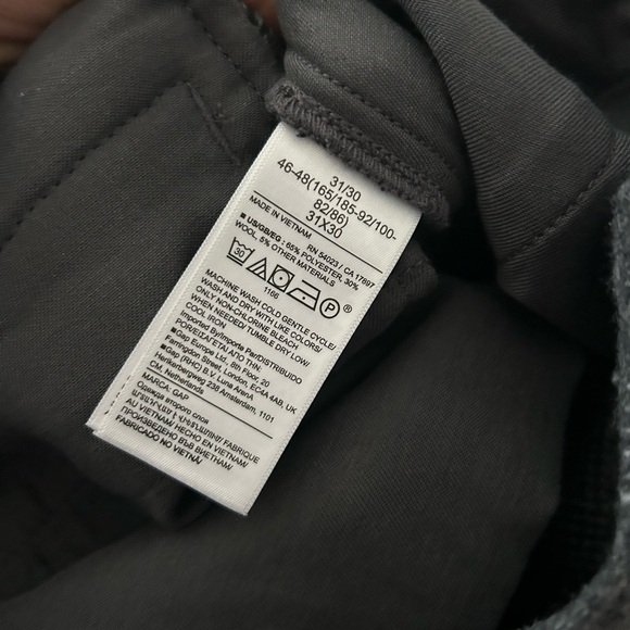 GAP Men's Gray Plaid Dress Pants 31 X 30 Wool Blend - Picture 3 of 16
